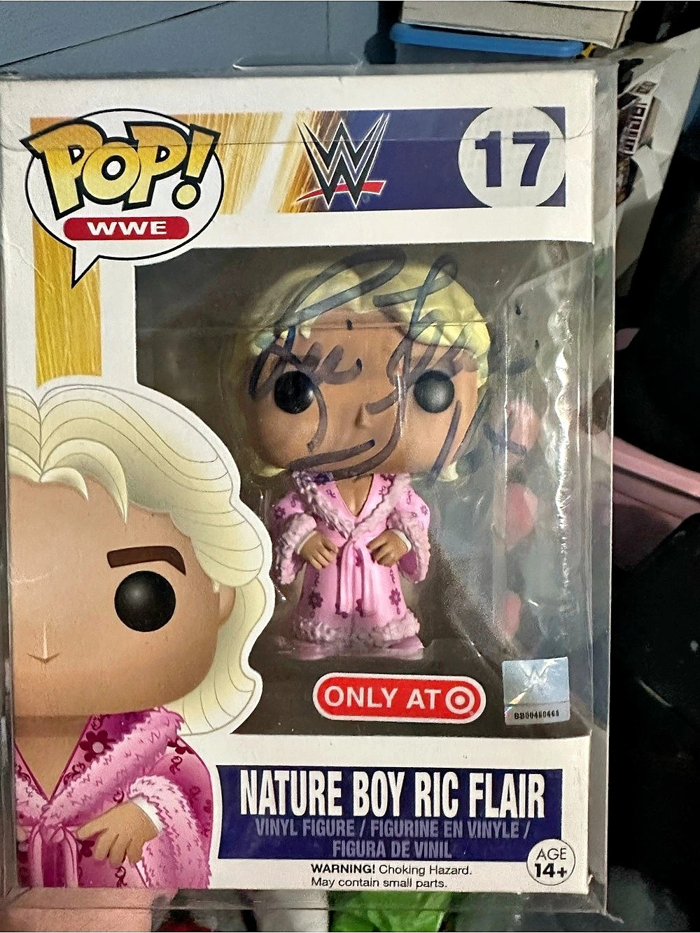 Funko Pop! WWE signed Nature Boy Ric Flair Vinyl Figure #17 Pink